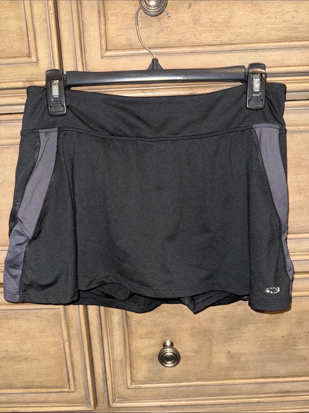 Black Athletic Skort with Gray Accent